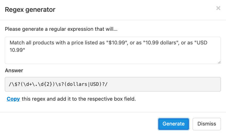 regular expression screenshot
